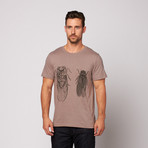 Cicada Illustration Tee // Pebble (S)