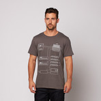 Retro Audio Diagram Tee // Asphalt (S)