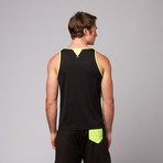 Levitation Activewear // Melrose Tank // Black + Neon (XL)