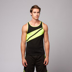 Levitation Activewear // Melrose Tank // Black + Neon (XL)