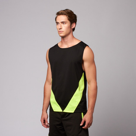 Levitation Activewear // Venice Tank // Black + Neon (M)