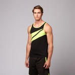 Levitation Activewear // Melrose Tank // Black + Neon (XL)