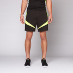 Levitation Activewear // 90210 Sweat Short // Black + Neon (S)
