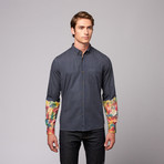 Classic Poplin Shirt // Navy + Tie Dye Arm (XS)