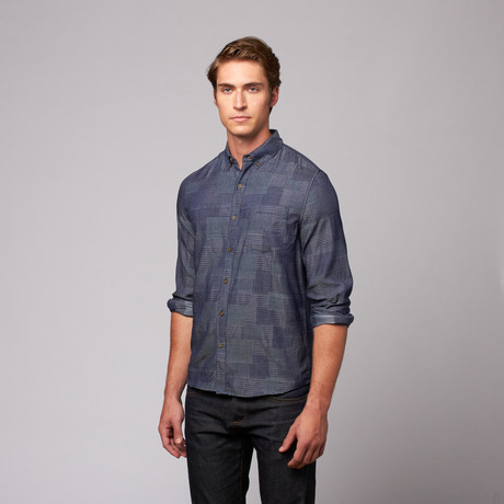 Classic Patchwork Woven Shirt // Navy (XS)