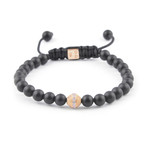 Diamond Row Gold Ball with White Diamonds (6.4"L)