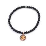 Gold Charm with Black Diamond // 12mm (6.4"L)