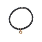 Gold Charm with Black Diamonds // 8mm (6.4"L)