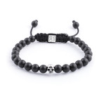 Onyx with Silver Skull // 6mm // 2 Laps (6.4"L)