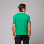 Button Pique Polo // Jamaica + Orange (2XL)