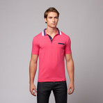 Pocket Pique Polo // Fuschia + Purple + White (L)