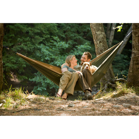 Double Parachute Hammock (Khaki + Olive Green)