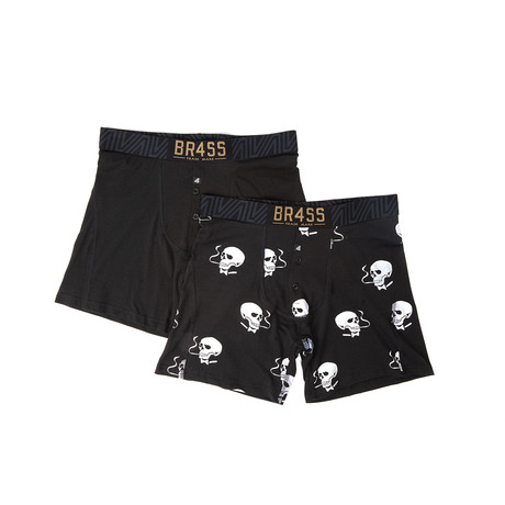 Skull Fitted Boxer Pack // Set of 2 (S)