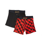 Plaid Fitted Boxer Pack // Set of 2 (L)