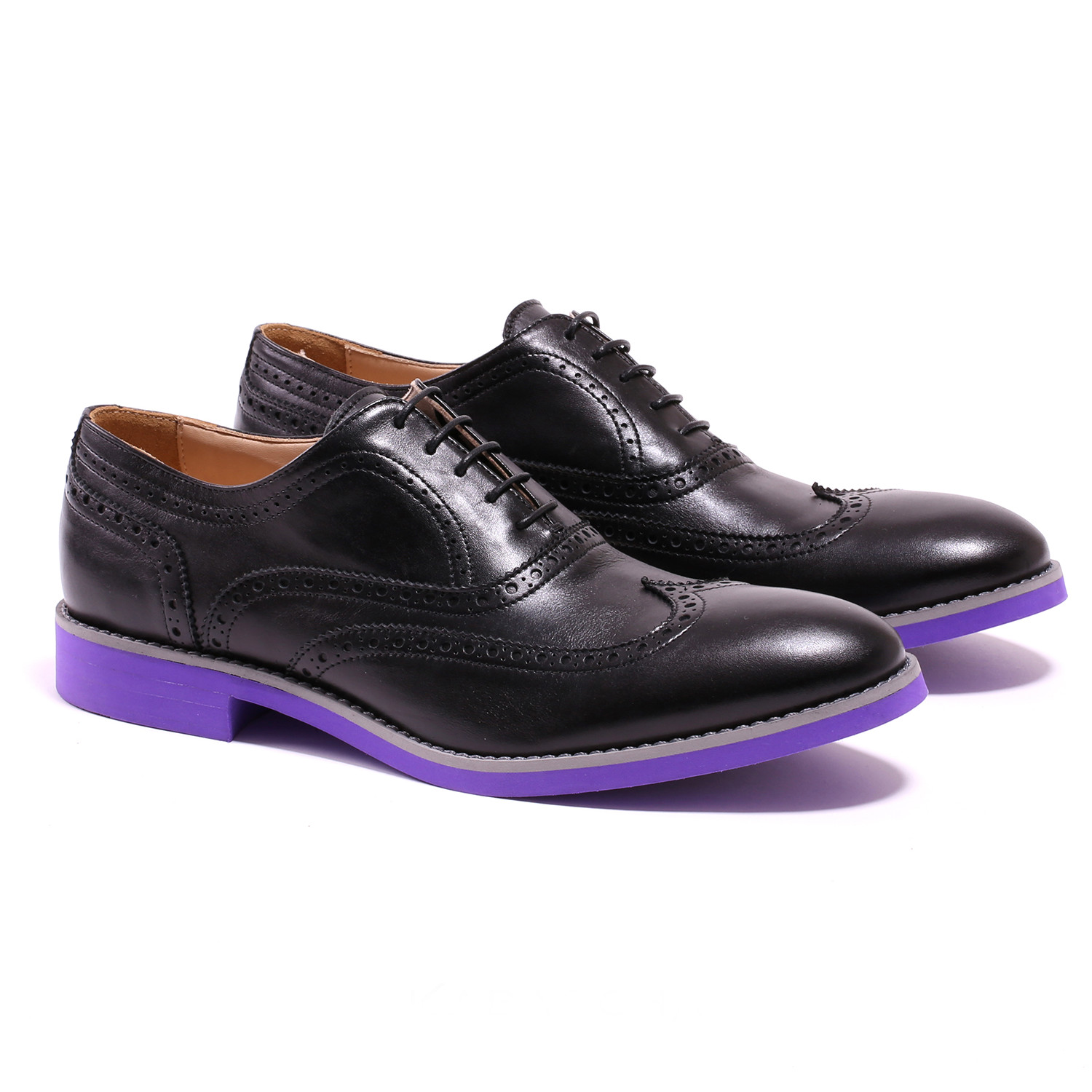 purple wingtip shoes