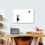 Girl with Balloon // Canvas Print (26"L  x 18"W)