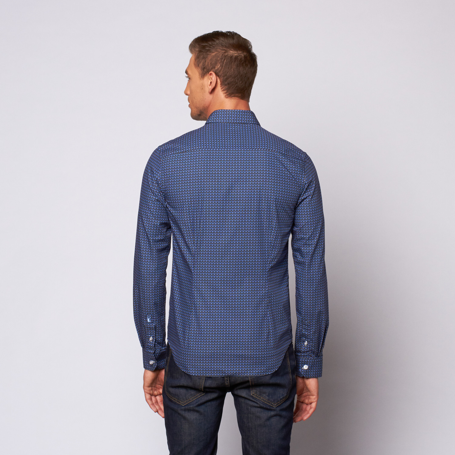Arne Vik Woven Button Down // Evening Blue (S) - Moods of Norway ...