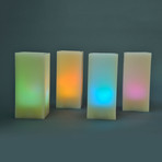 4-Pack Square Candles with Remote // Plain