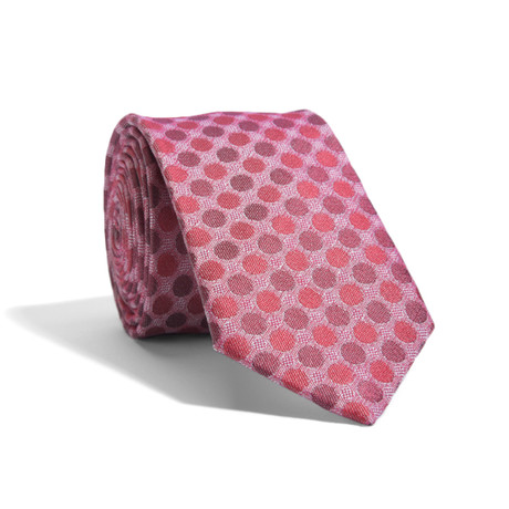 Polka Dot Modern Cut Tie // Red