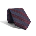 Dotted Stripe Modern Cut Tie // Maroon