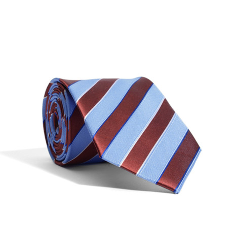 Prep Stripe Tie // Maroon + Blue