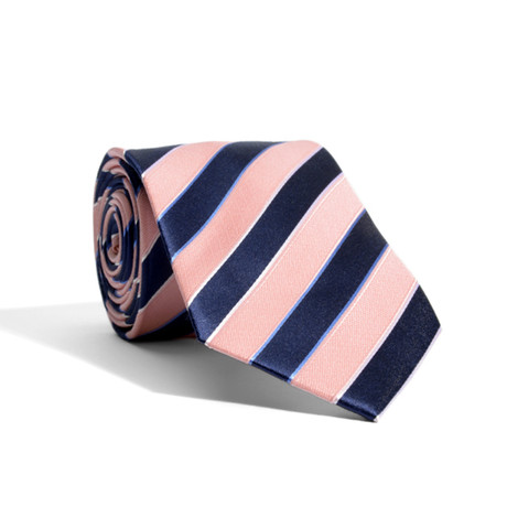 Prep Stripe Tie // Pink + Navy