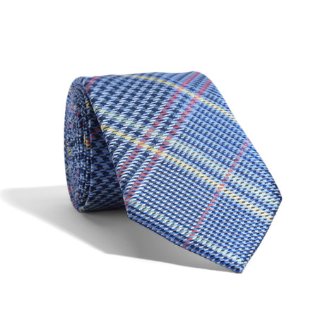 Accent Plaid Modern Cut Tie // Blue