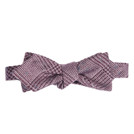 Speckled Plaid Bow Tie // Maroon