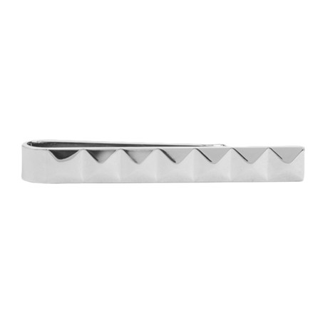 1.5" Embossed Slider Tie Clip // Silver