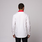 Cherry Bow Tie Button Up Shirt // White (S)