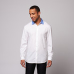 Blueberry Bow Tie Button Up Shirt // White (XL)