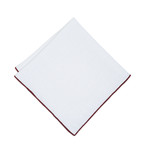 Pocket Square // White + Maroon