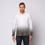 Ombre Linen Button Up Shirt // Charcoal (2XL)