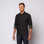 Grid Button Up Shirt // Black (XL)