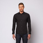 Grid Button Up Shirt // Black (XL)