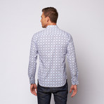 International Laundry // Square Pattern Button Up // Blue (S)