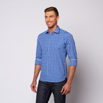 Plaid Button Up Shirt // Blue (L)