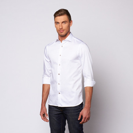 Classic Button Up + Collar Detail // White (S)