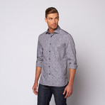 Dotted Button Up Shirt // Grey (L)