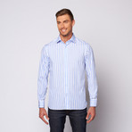 Medium Stripe Button Up Shirt // Sky Blue (L)