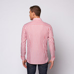 International Laundry // Medium Stripe Button Up Shirt // Red (XL)
