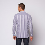 Medium Stripe Button Up Shirt // Navy (2XL)