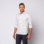 Paisley Button Up Shirt // White (S)