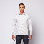 Paisley Button Up Shirt // White (S)