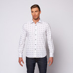 Contrasting Square Button Up Shirt // Black + White (3XL)