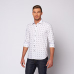 Contrasting Square Button Up Shirt // Black + White (XL)