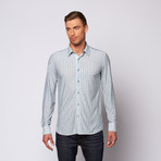 Soft Stripe Button Up Shirt // Turquoise (S)