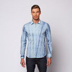 Stripe Dyed Button Up Shirt // Indigo (S)