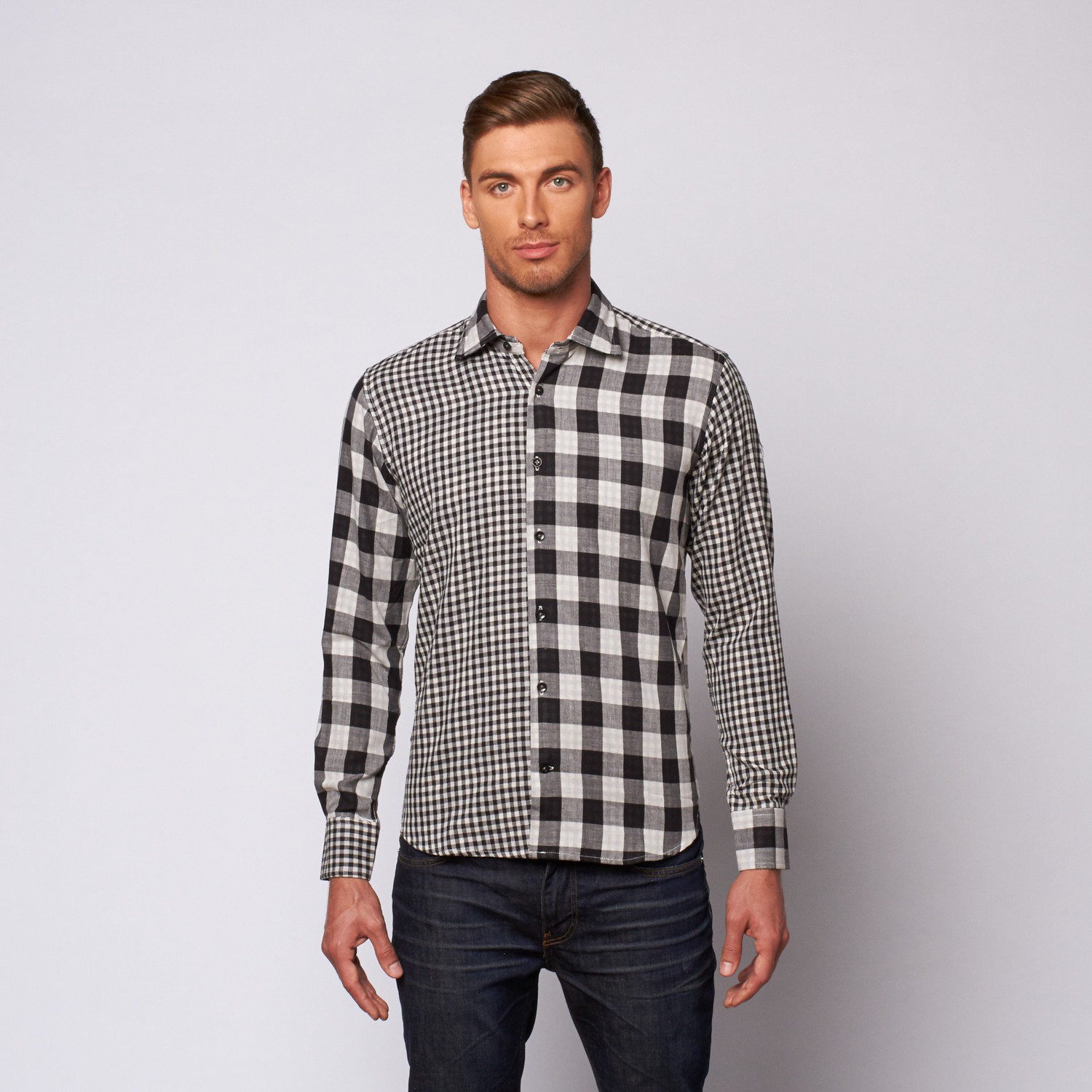 Contrast Plaid Button Up Shirt // Black (S) - International Laundry ...