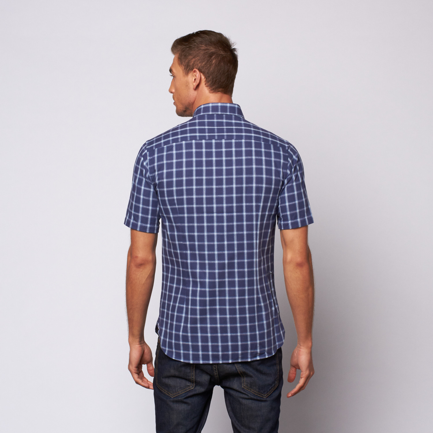 Light Plaid Button Up Shirt // Navy (S) - International Laundry - Touch ...